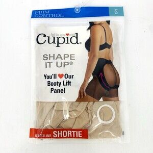 Cupid Shape it Up Waistline Shortie Nude Shaping Booty Lit Panel Small NEW